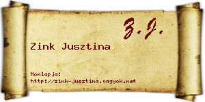 Zink Jusztina névjegykártya